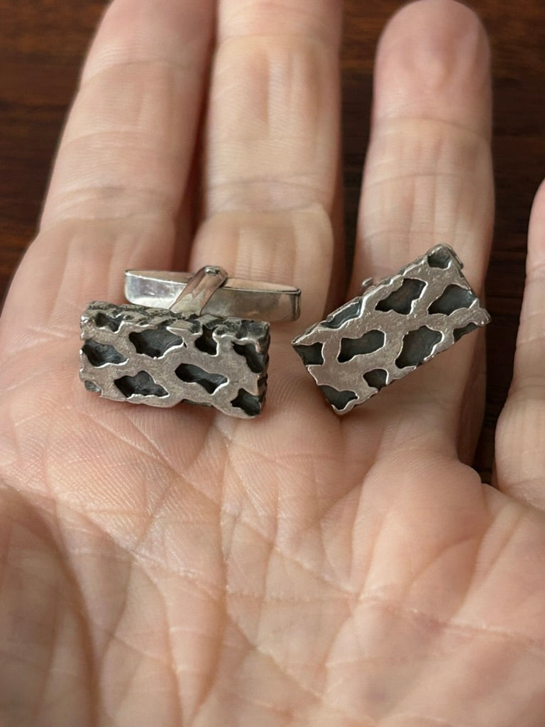 Modernist Silver cufflinks - Franz Scheuerle - Germany 1970's