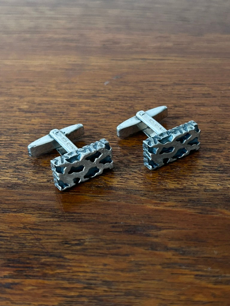 Modernist Silver cufflinks - Franz Scheuerle - Germany 1970's