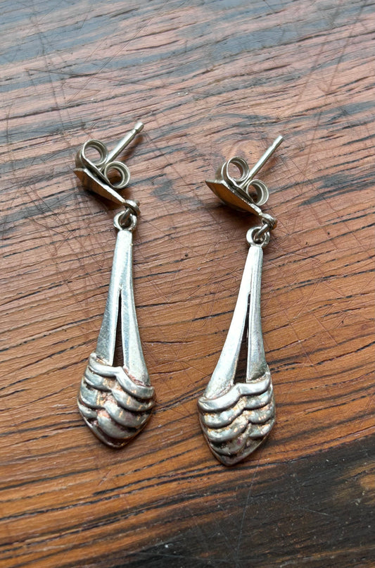 Guldfynd, earrings, silver - wave pattern