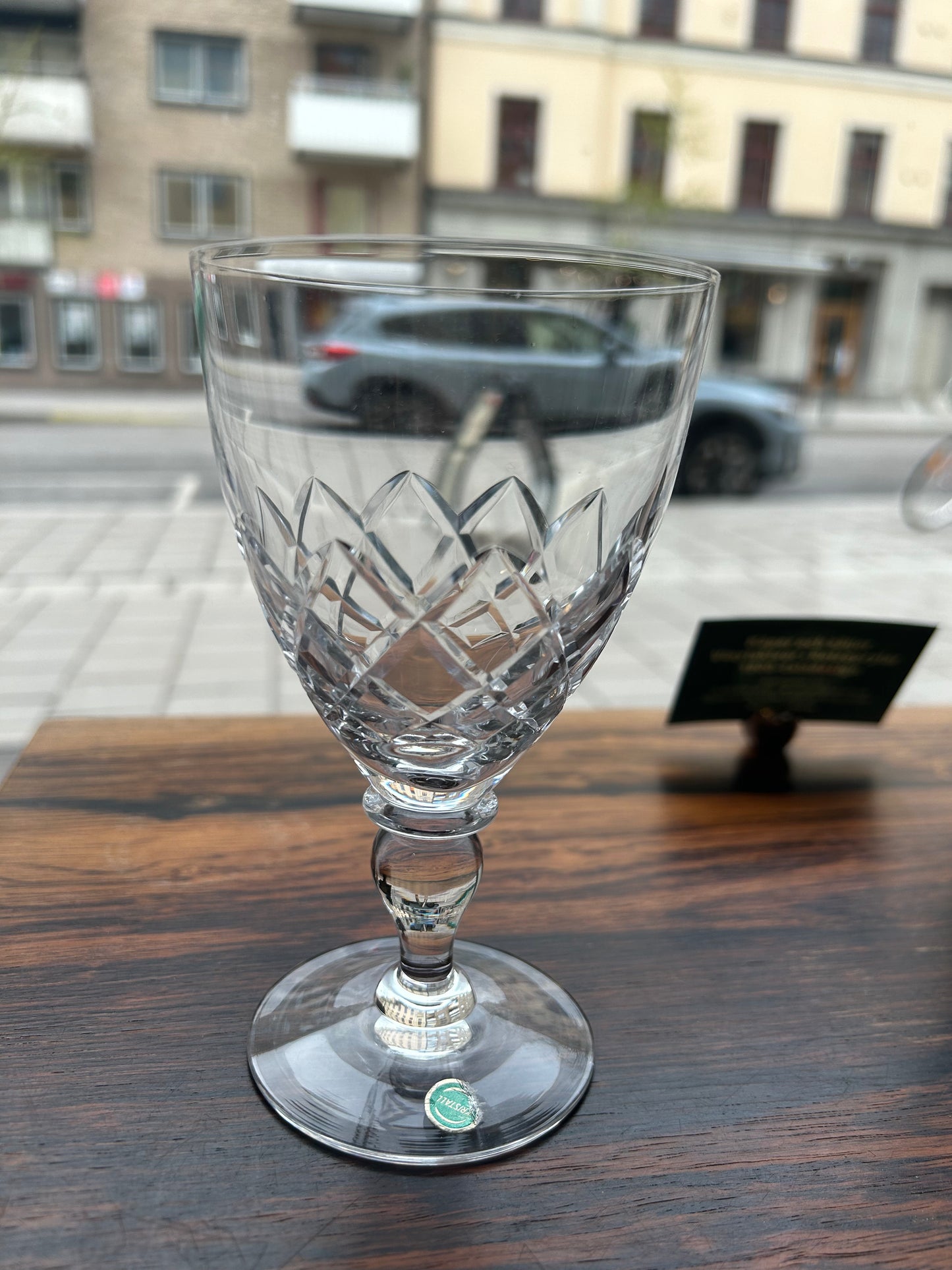 Crystal wine glass