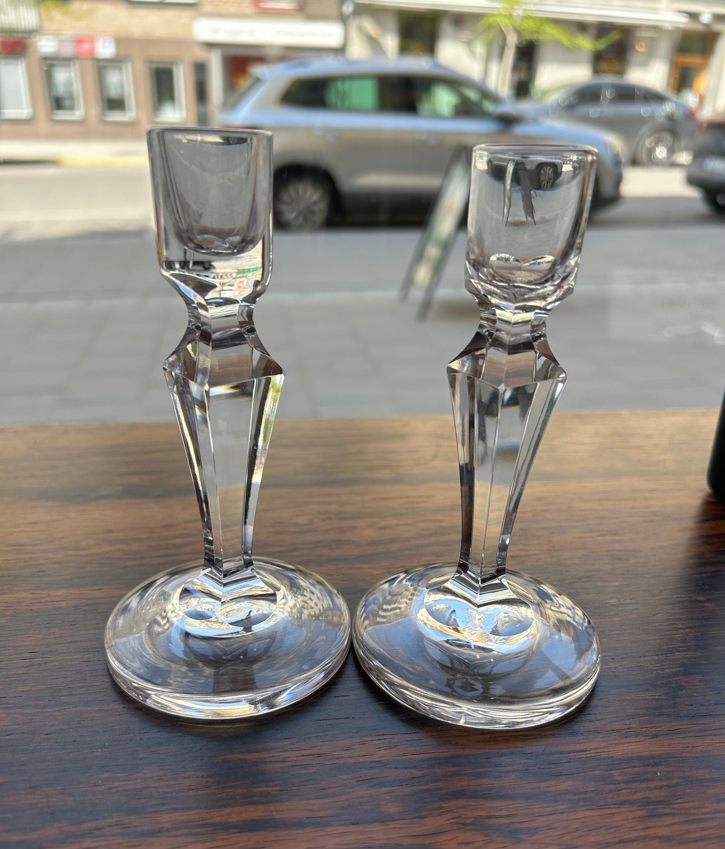 Ljusstakar, ett par - Vicke Lindstrand, Kosta