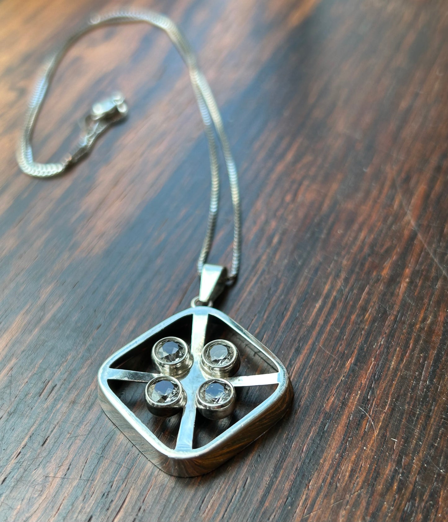 Silver pendant with rock crystals - Salovaara, Finland