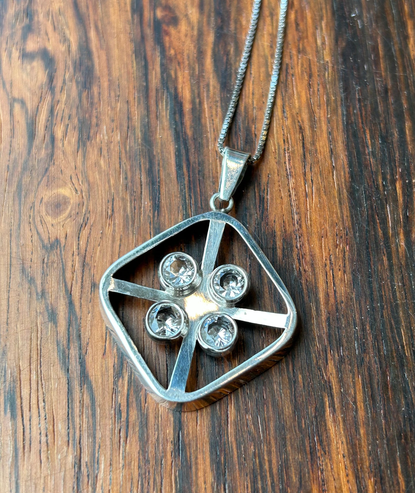 Silver pendant with rock crystals - Salovaara, Finland