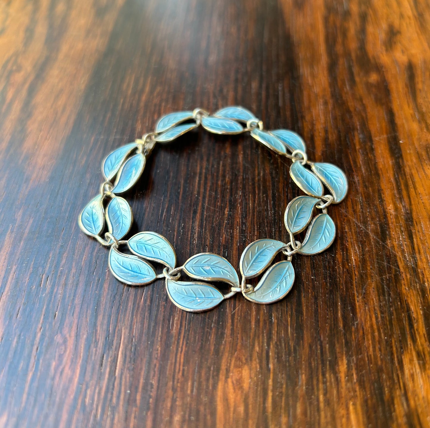 Bracelet in gilded and light turquiose enamel - David Andersen