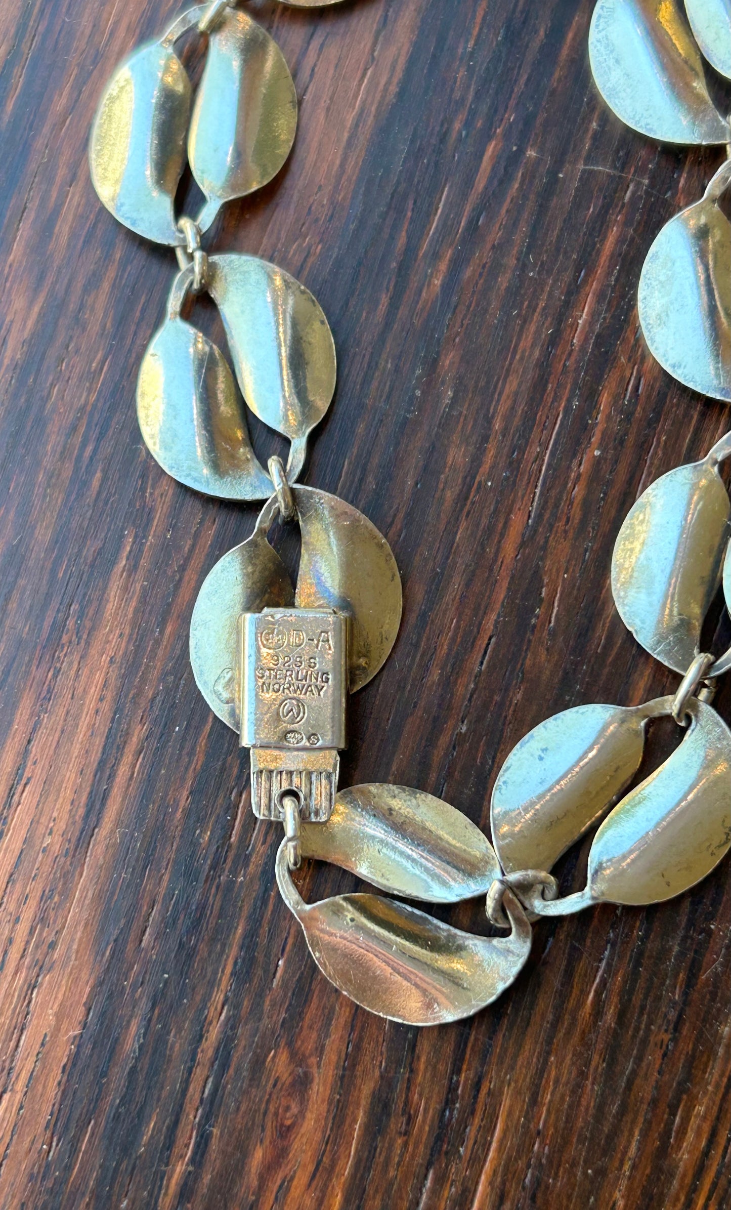Bracelet in gilded and light turquiose enamel - David Andersen