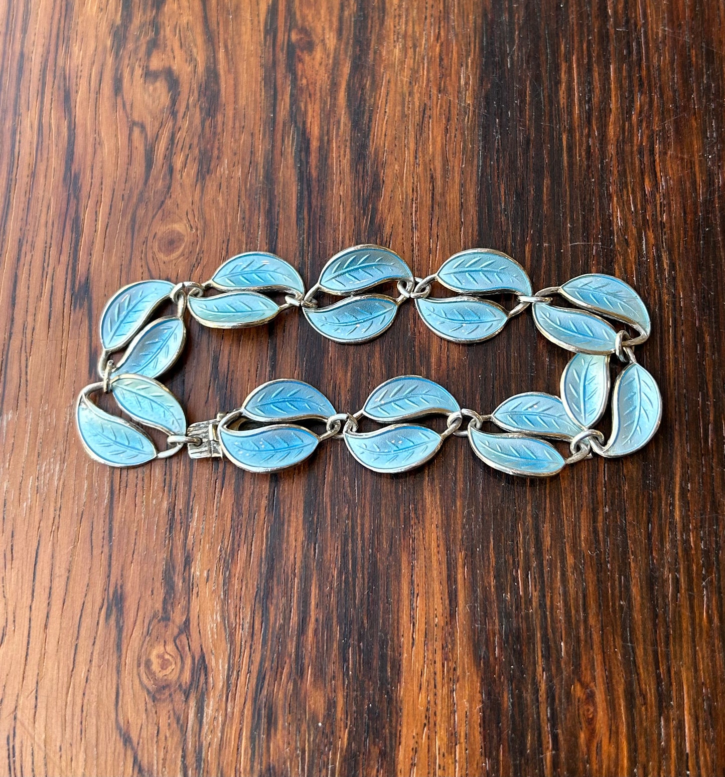 Bracelet in gilded and light turquiose enamel - David Andersen