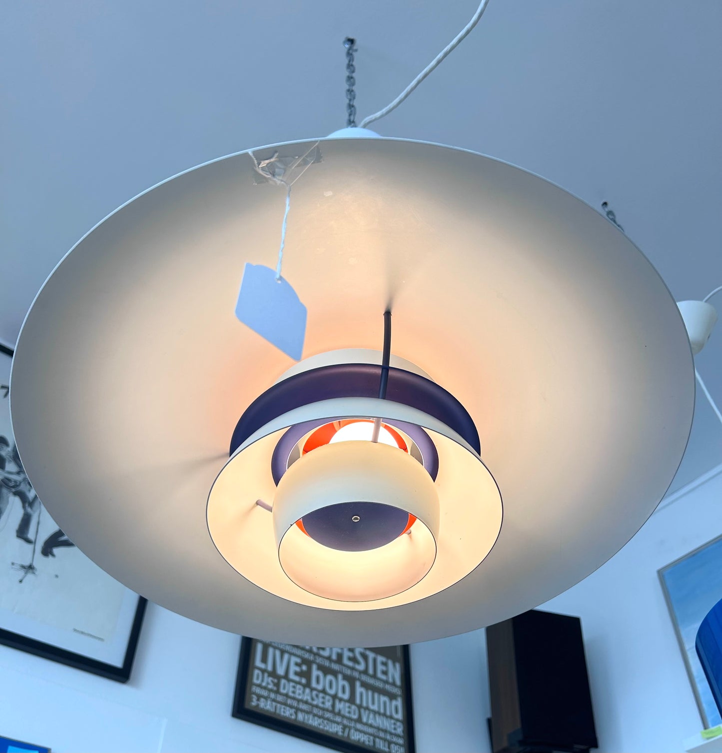 Poul Henningsen - PH 5 Taklampa - Vit och blå