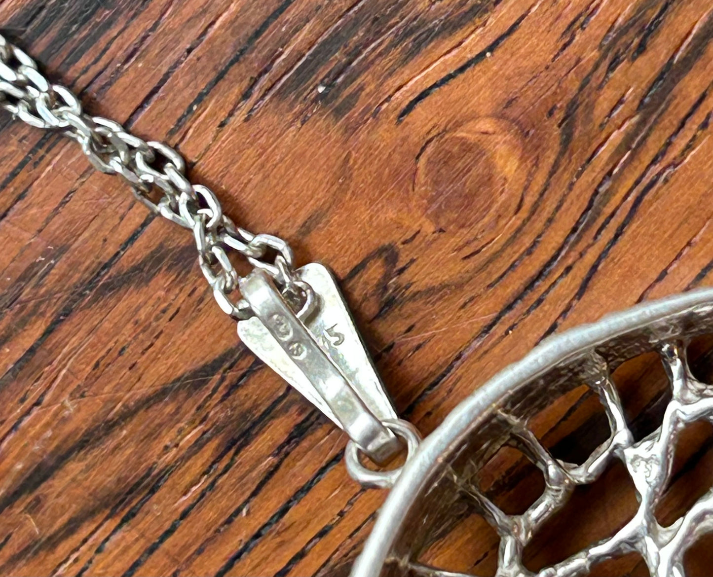 Large silver pendant with Rock crystal