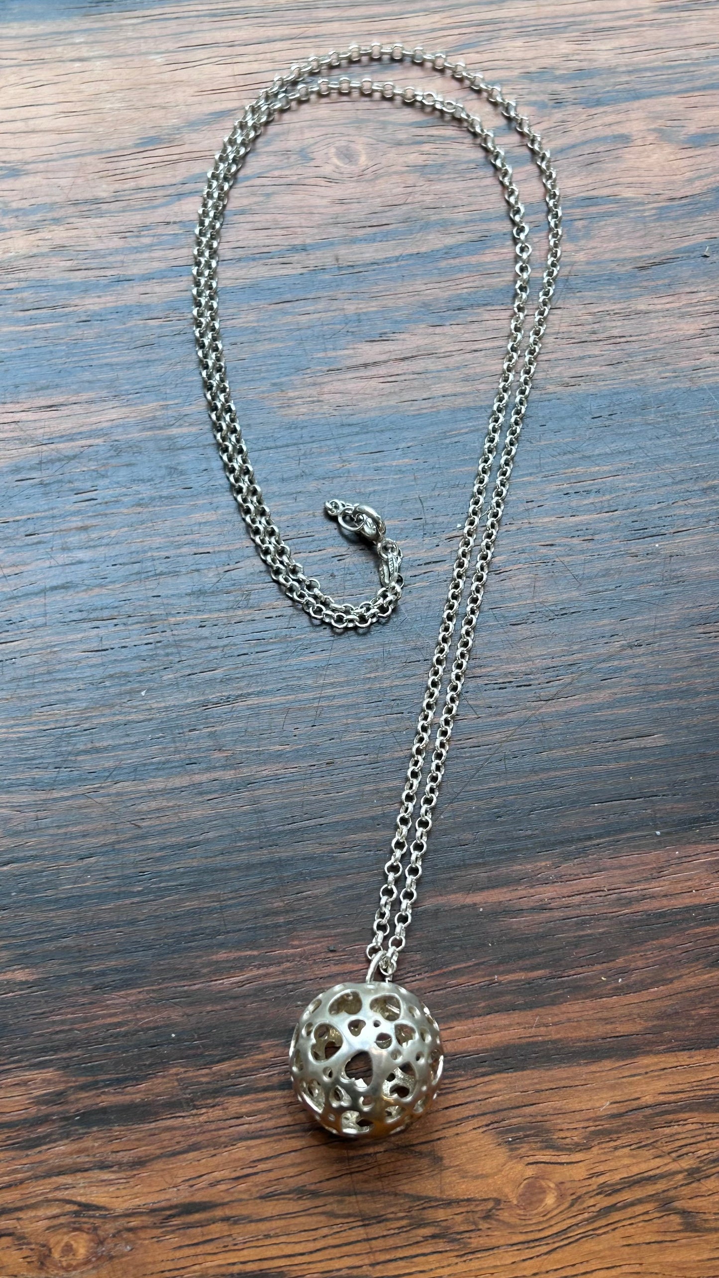 Spherical silver pendant with hearts - Vicson