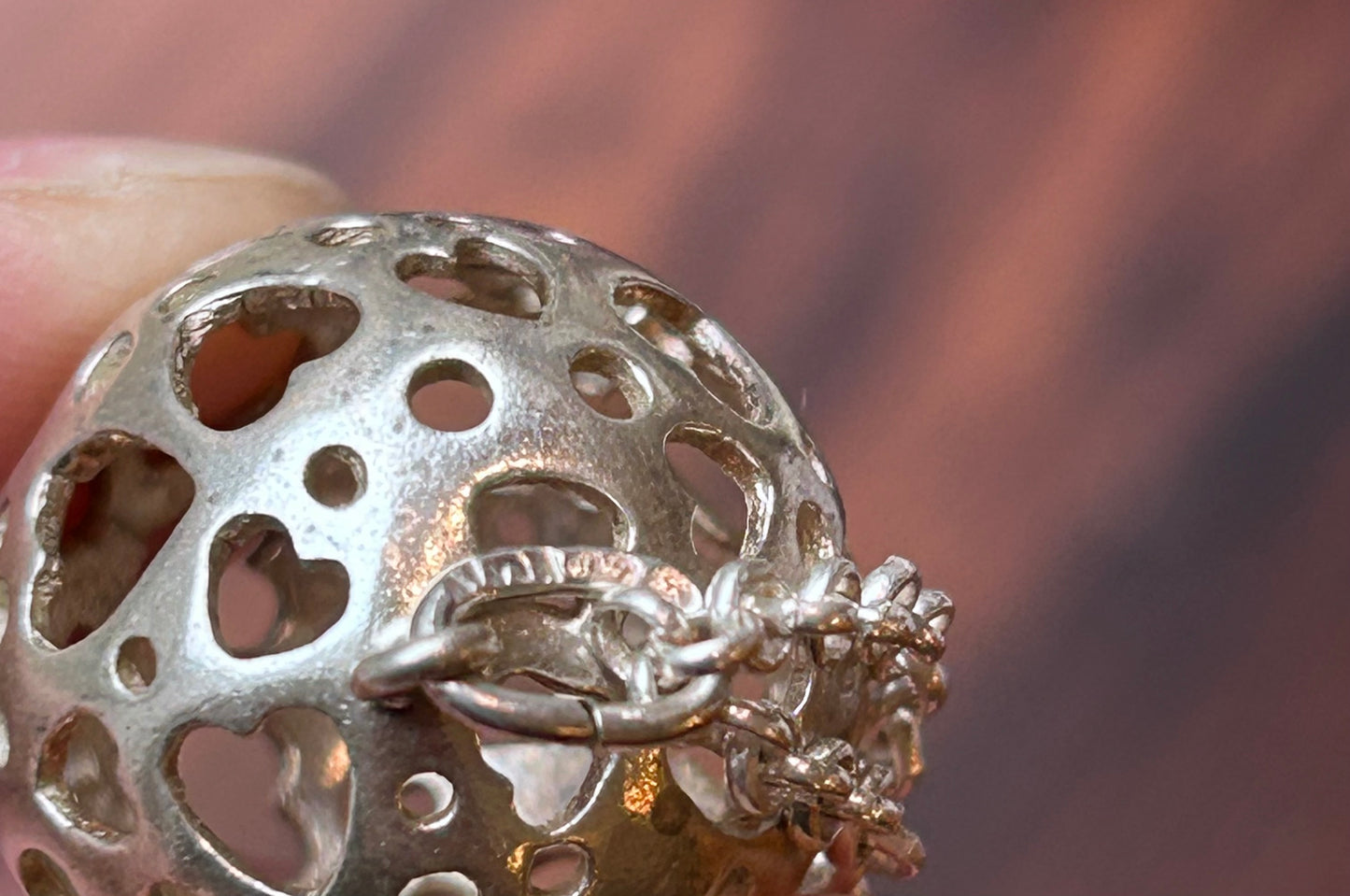 Spherical silver pendant with hearts - Vicson