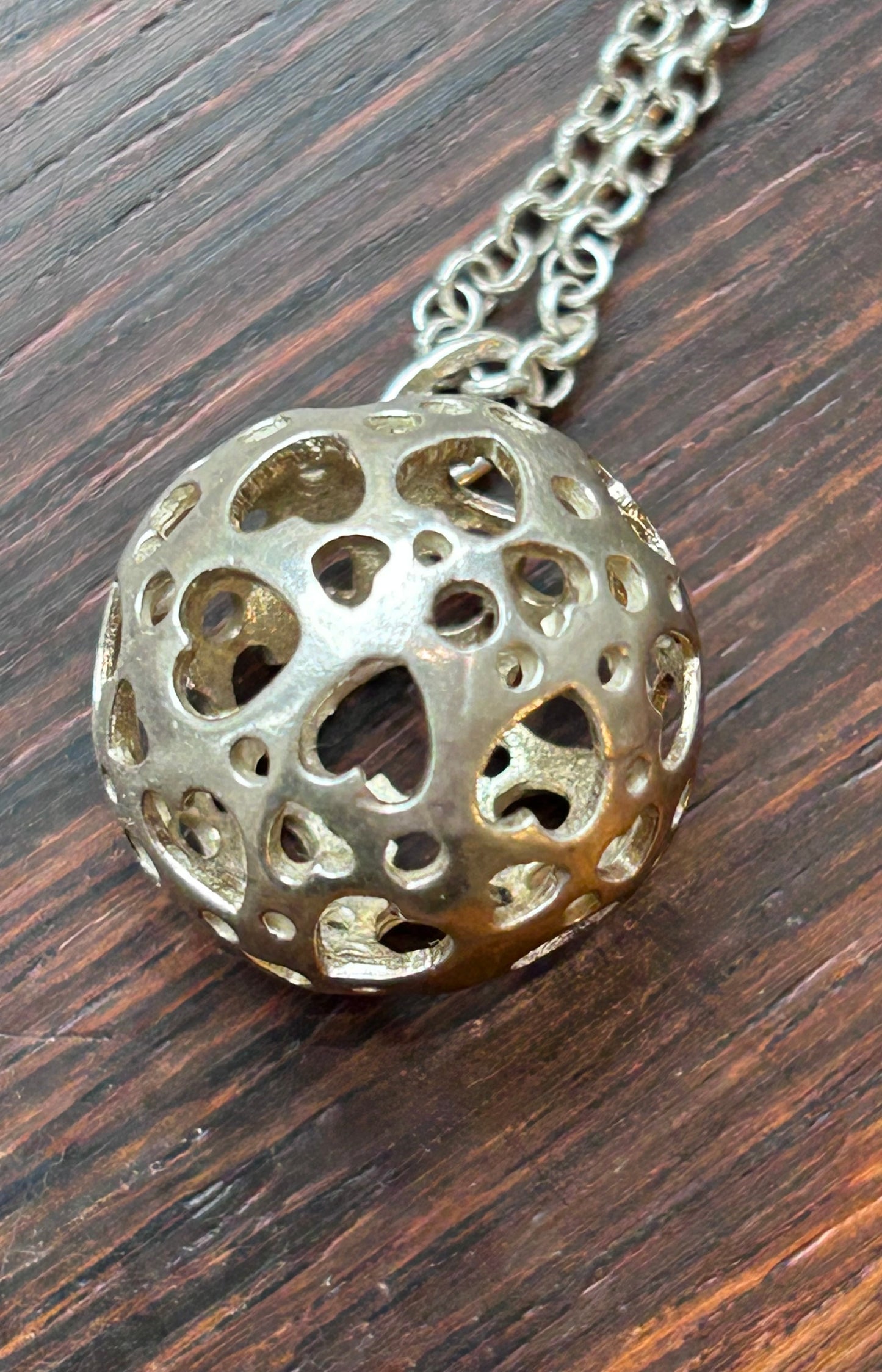Spherical silver pendant with hearts - Vicson