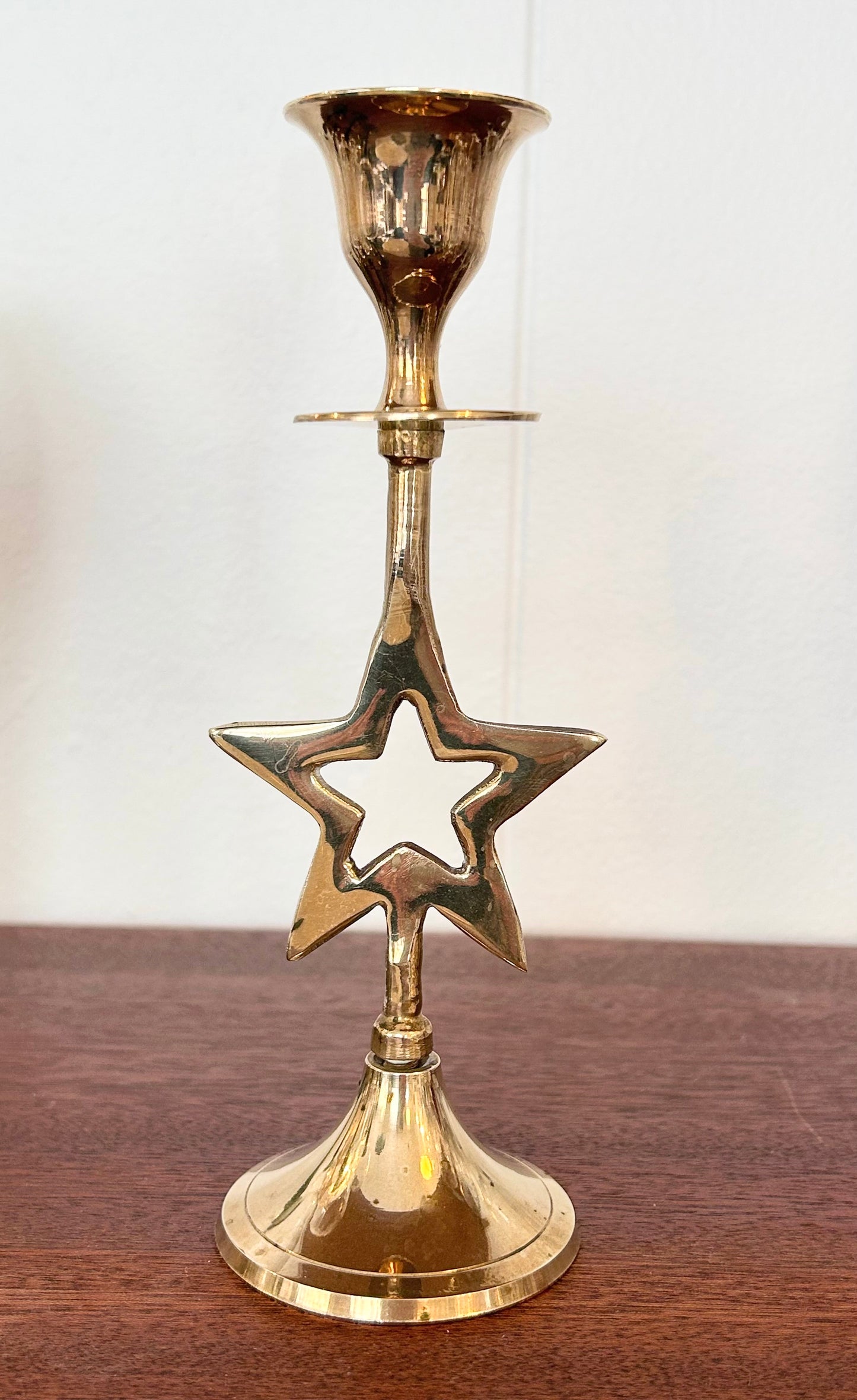Ljusstake - Stjärna - Mässing