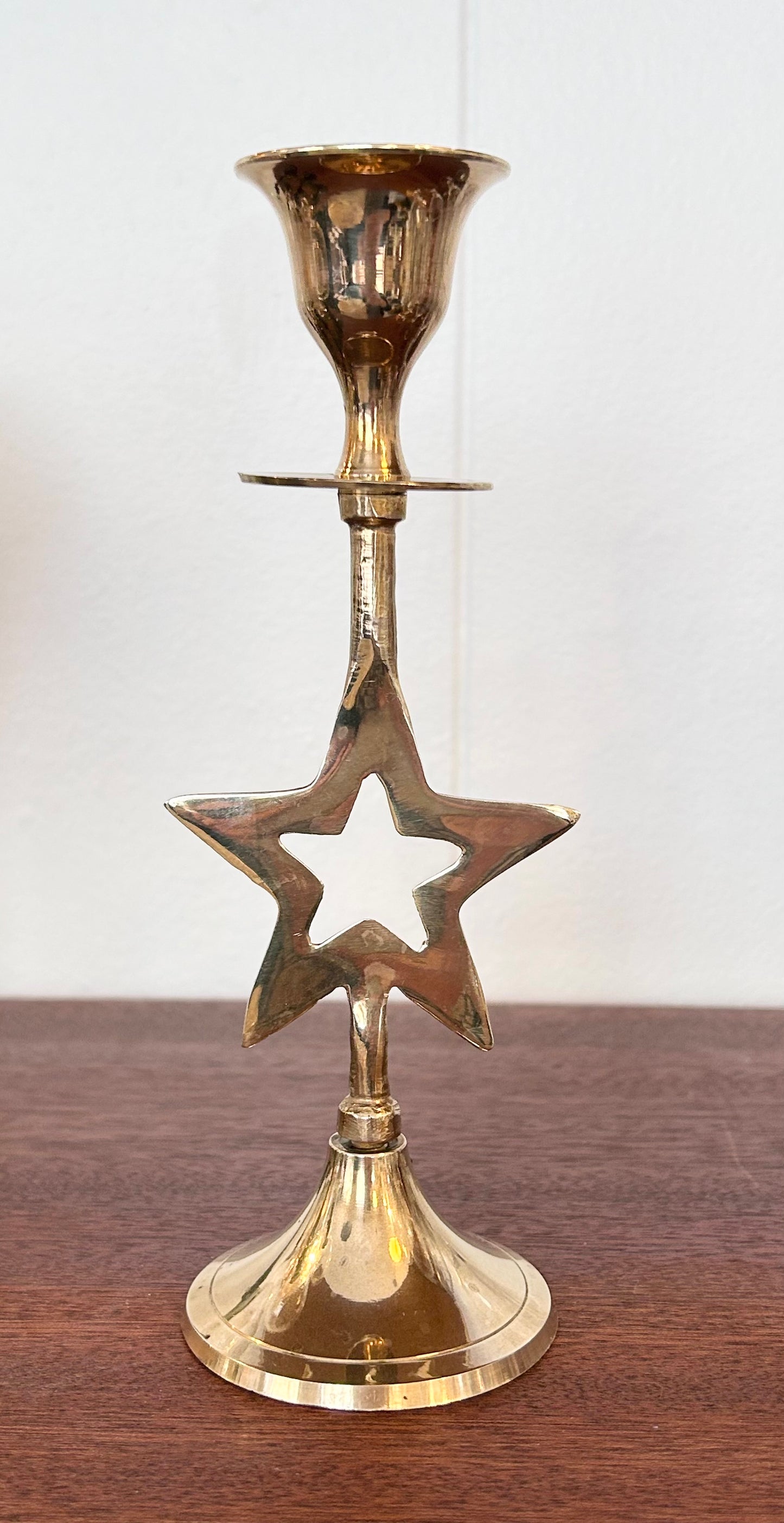 Ljusstake - Stjärna - Mässing
