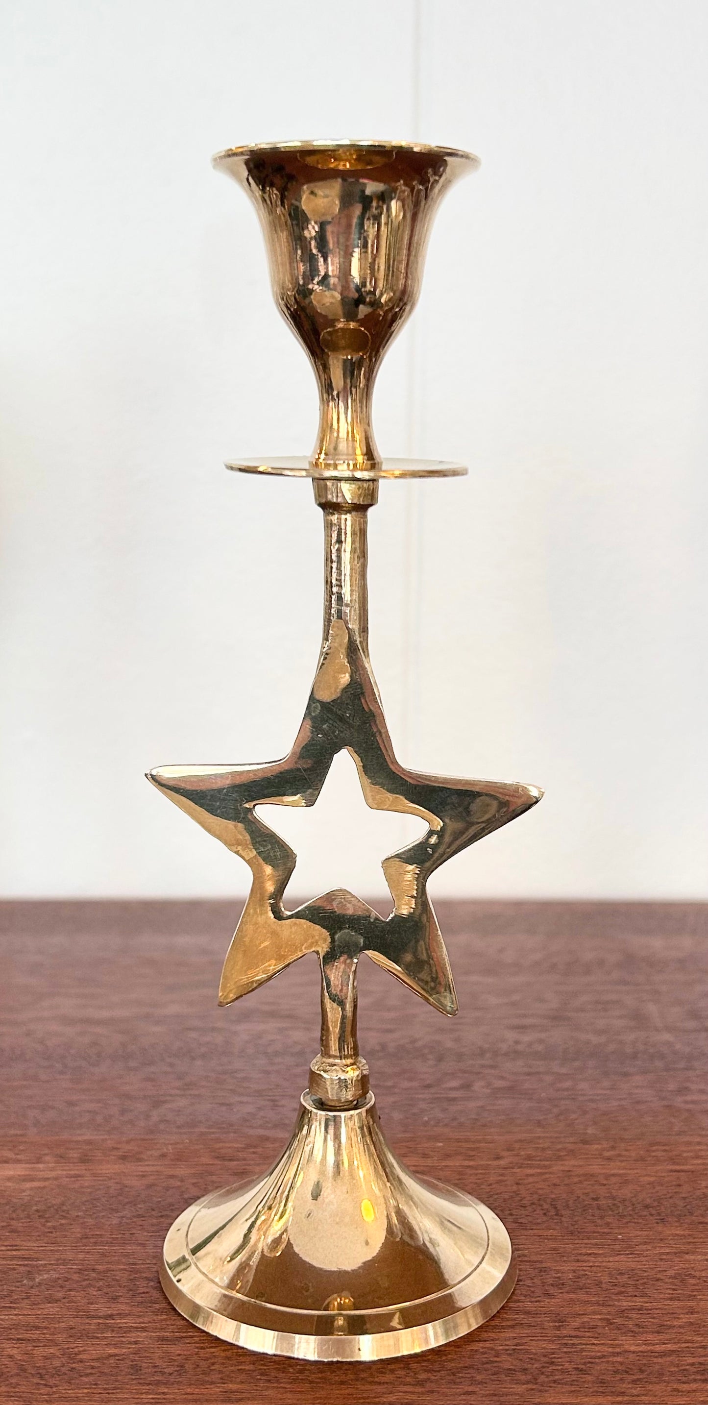 Ljusstake - Stjärna - Mässing