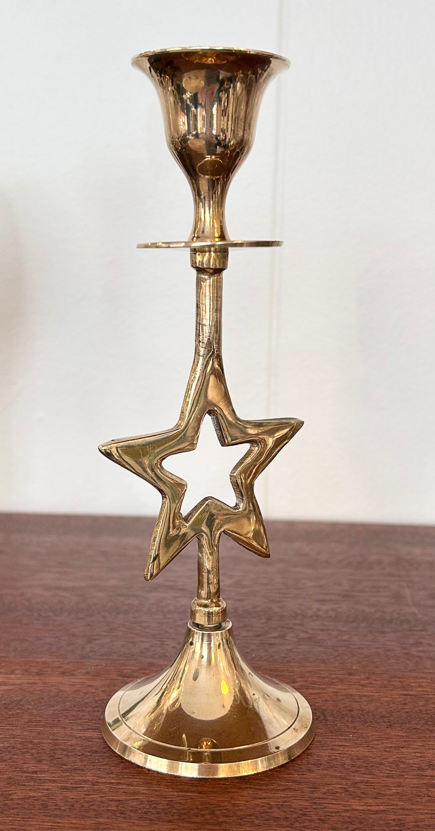 Ljusstake - Stjärna - Mässing