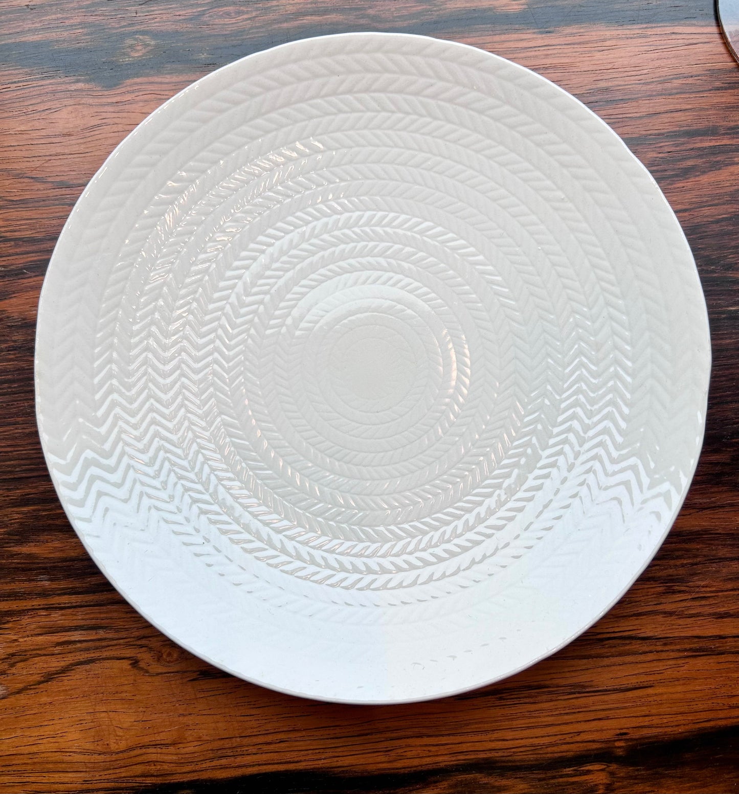 Blå Eld - vit assiett 19 cm
