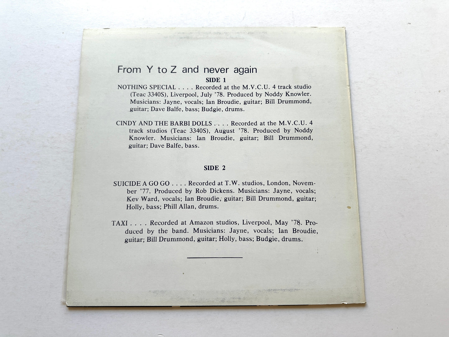 Big In Japan - From Y to Z and never again