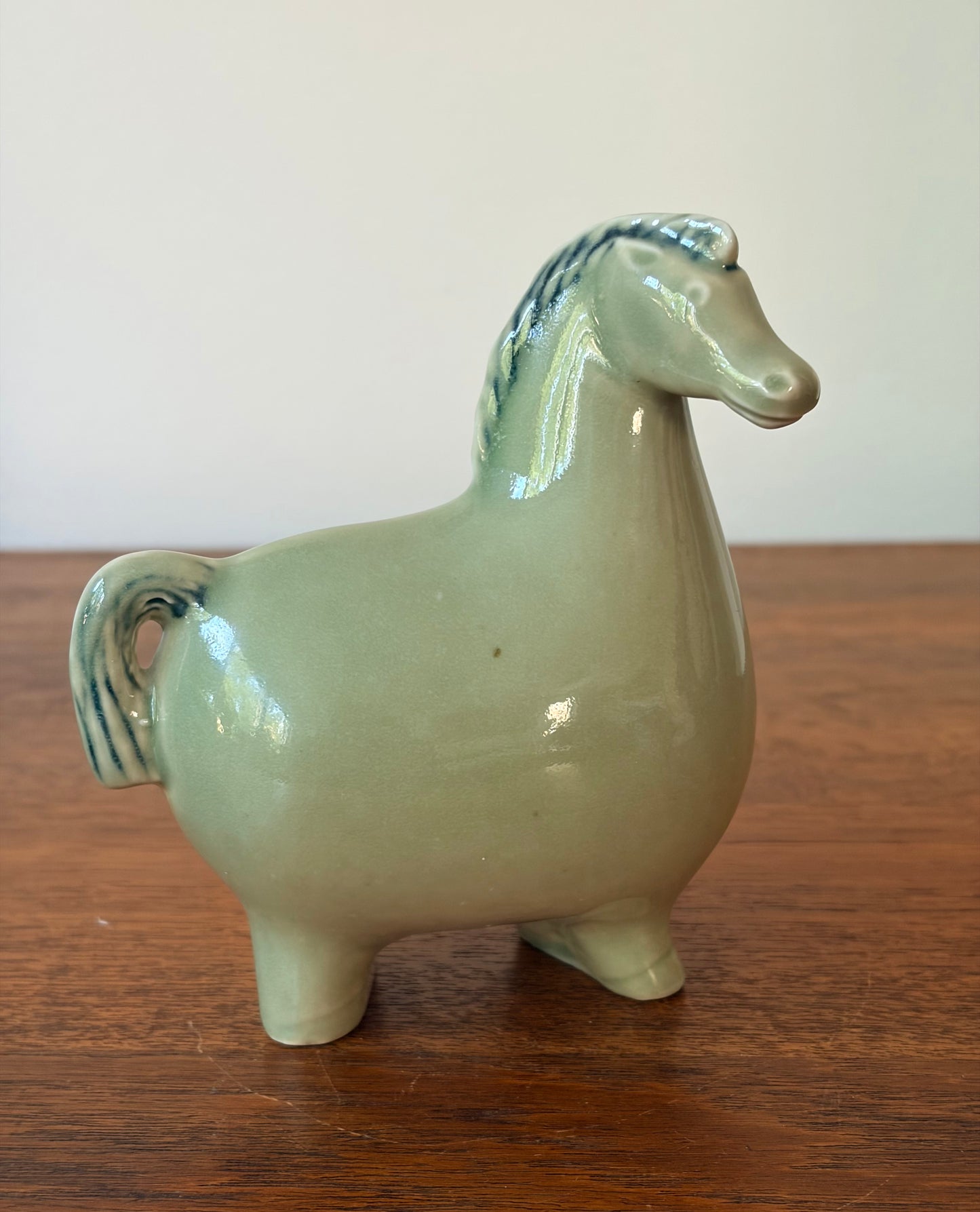 Gustavsberg, Stig Lindberg -  Figurin - Häst, grön
