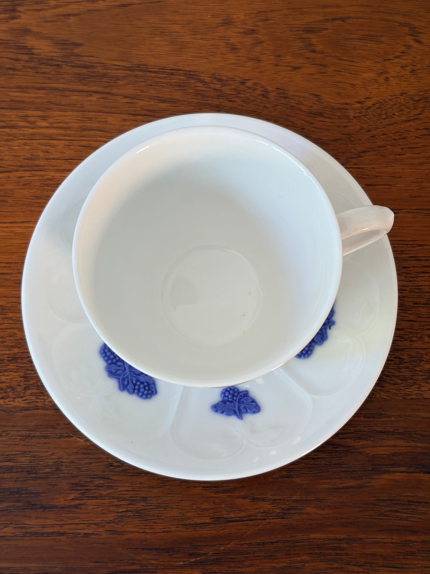 Gustavsberg - Blå blom - Kaffekopp med fat