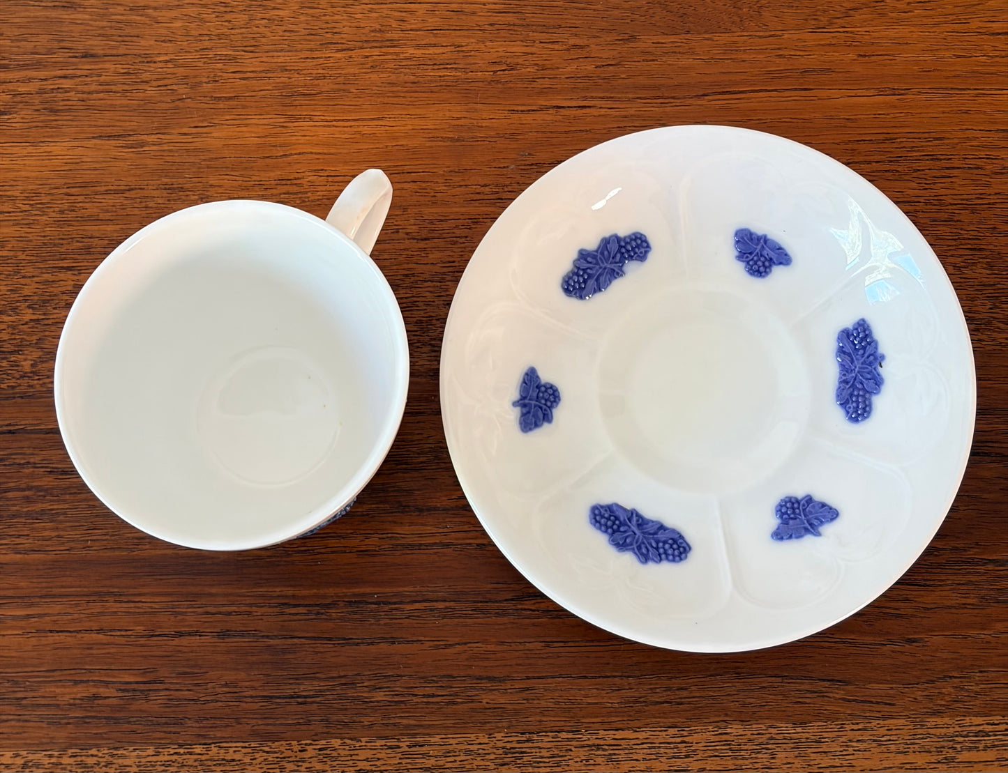 Gustavsberg - Blå blom - Kaffekopp med fat