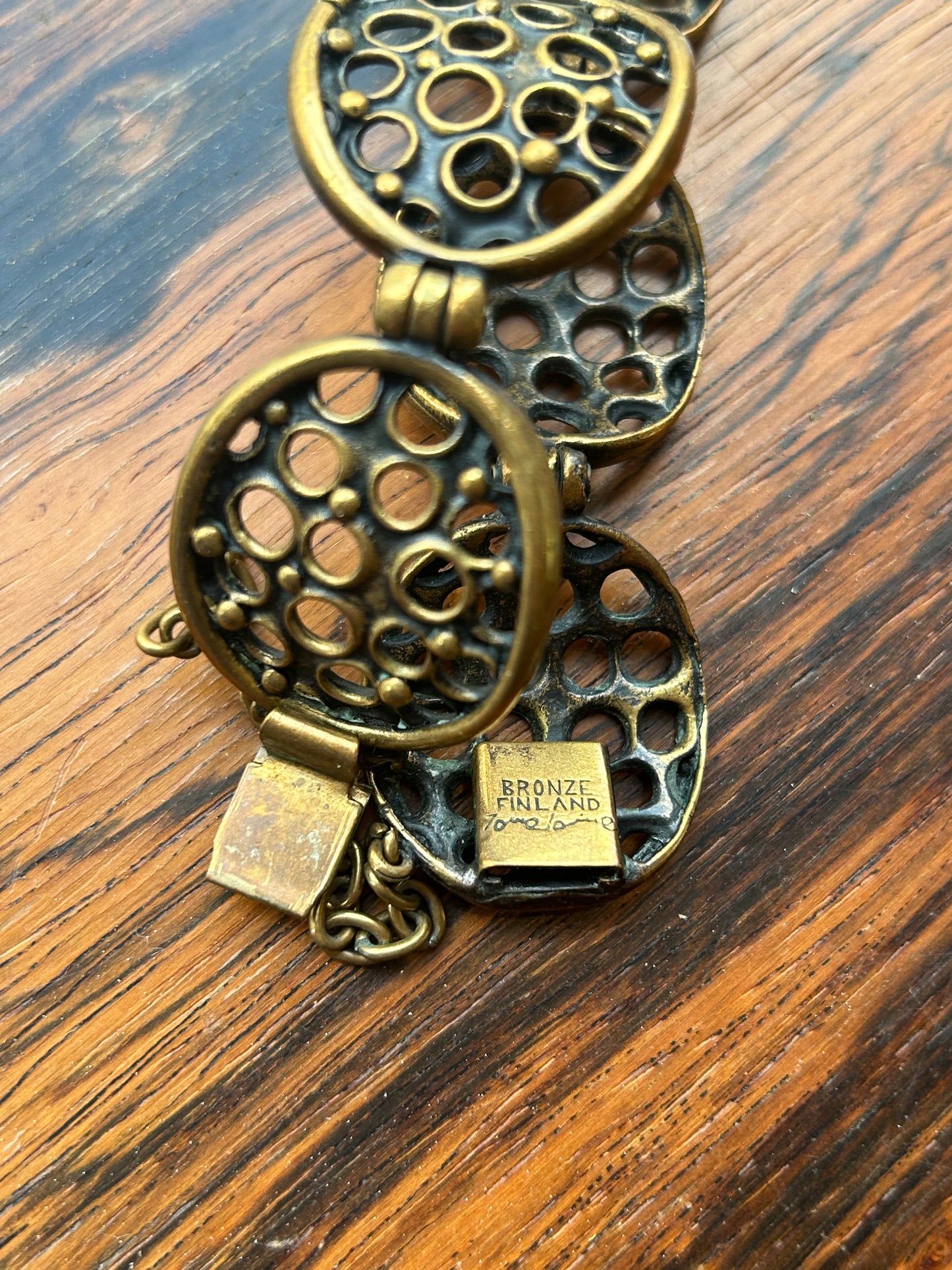 Modernist bronze bracelet Jorma Laine