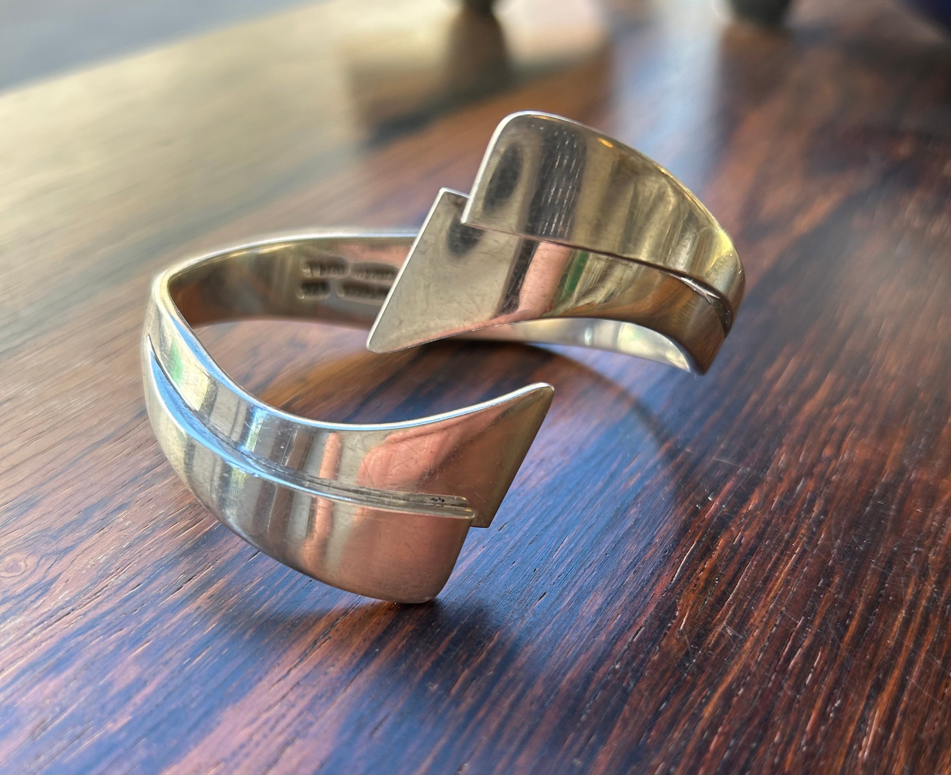 Silver bracelet Bangle Mexico MJ Retro