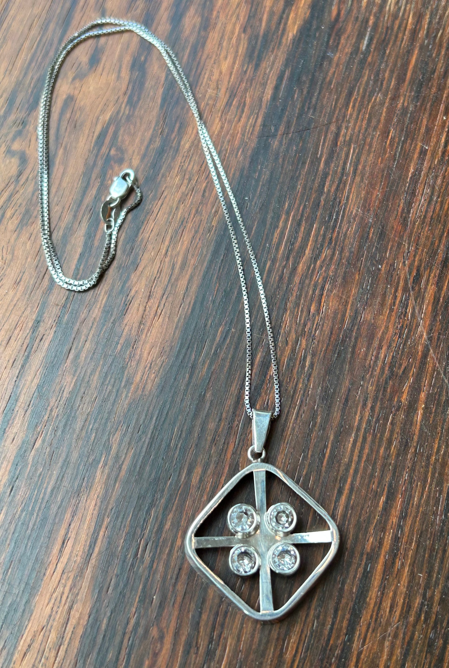 Silver pendant with rock crystals - Salovaara, Finland