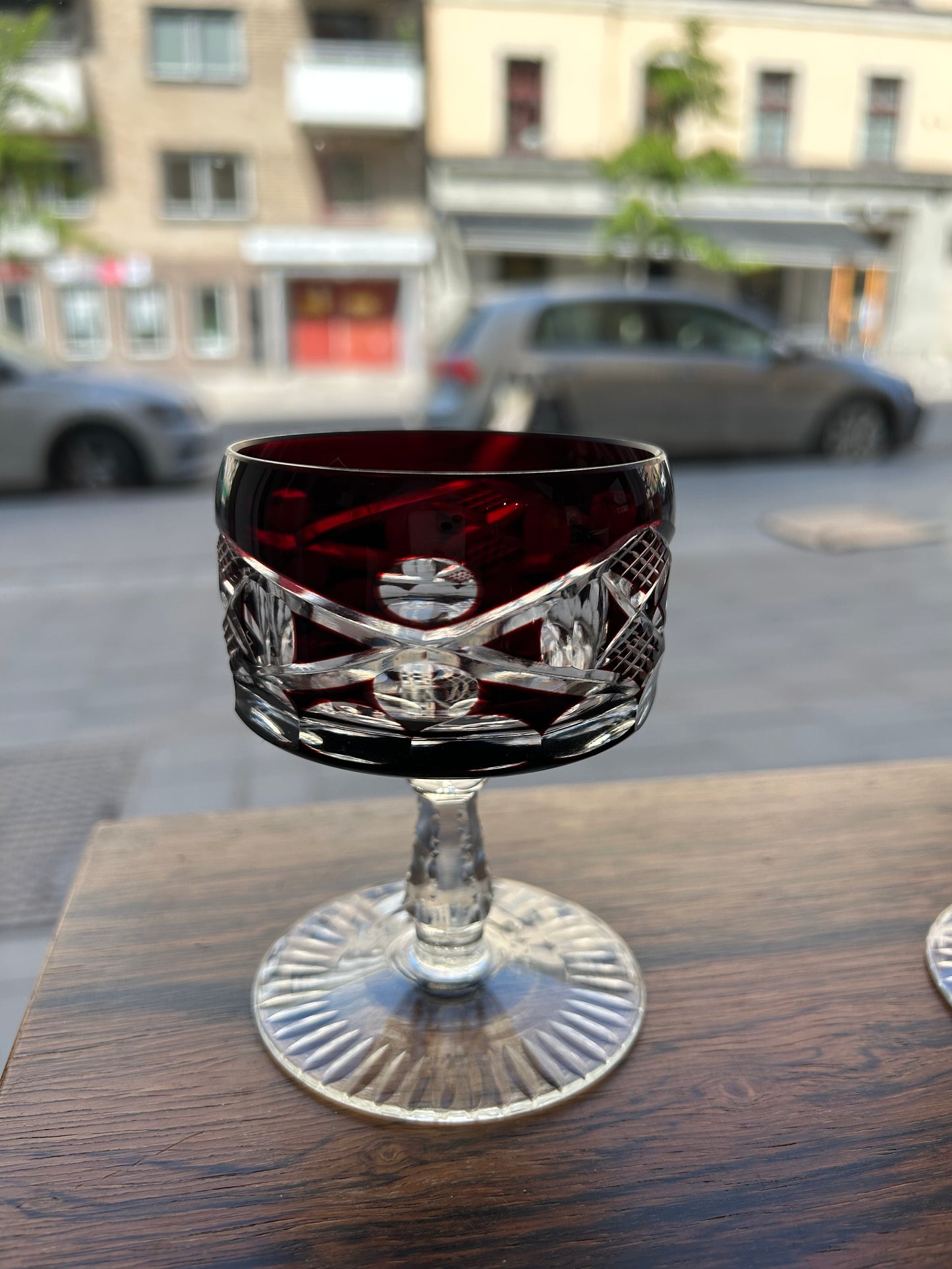 Fyra st Böhmiska kristallglas - champagneskålar