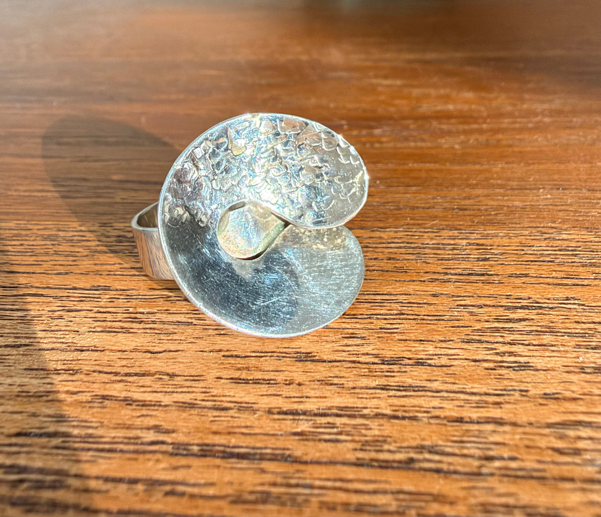 Modernistisk silverring - Claes Liljeroth, Malmö 1975