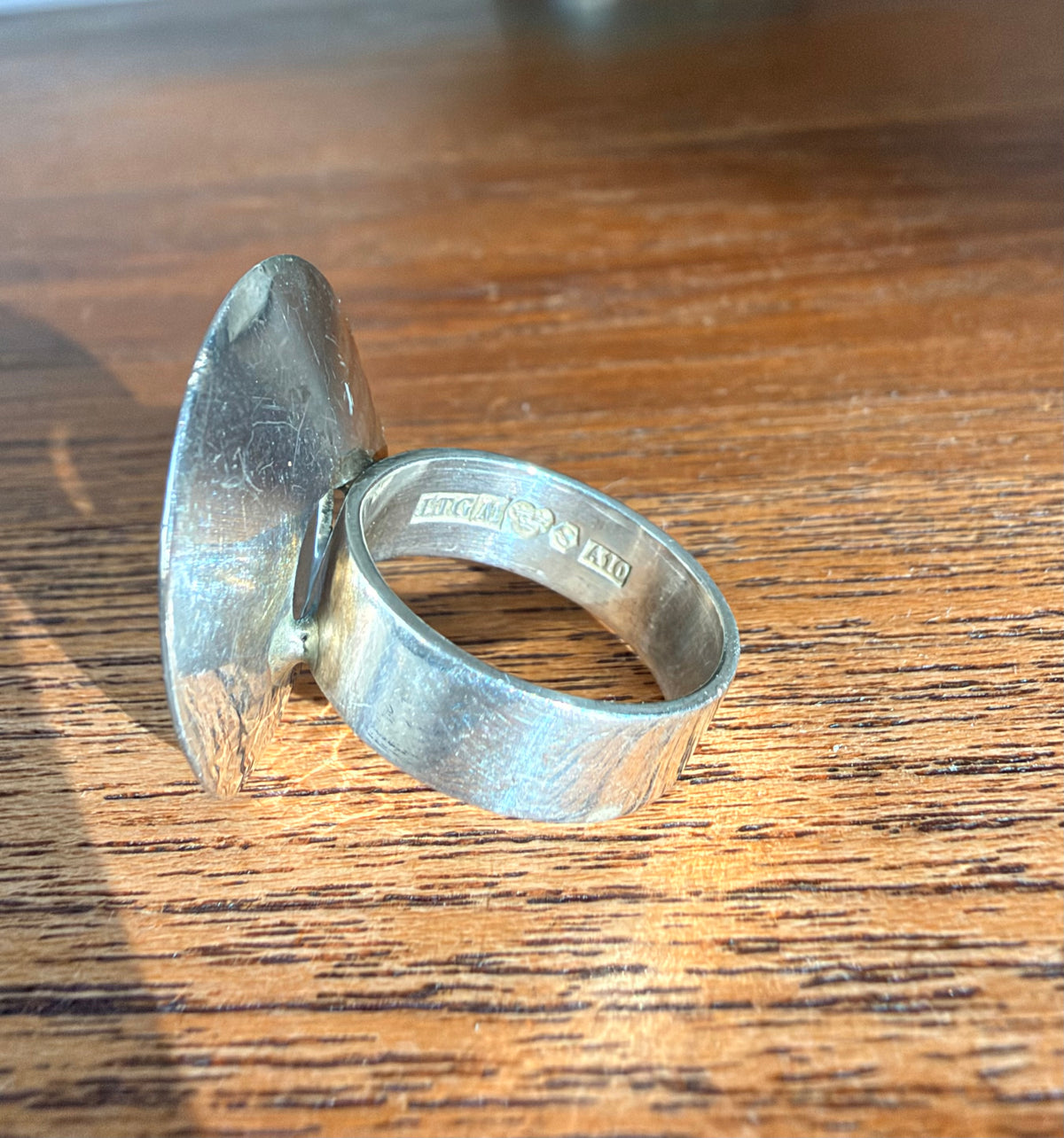Modernistisk silverring - Claes Liljeroth, Malmö 1975