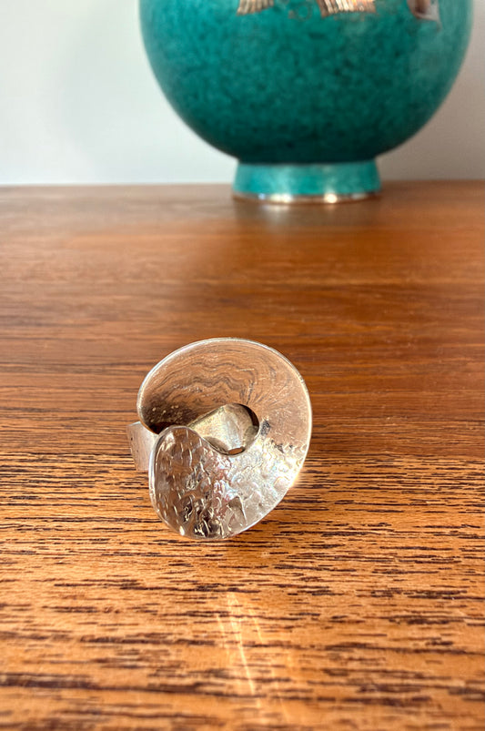 Modernistisk silverring - Claes Liljeroth, Malmö 1975