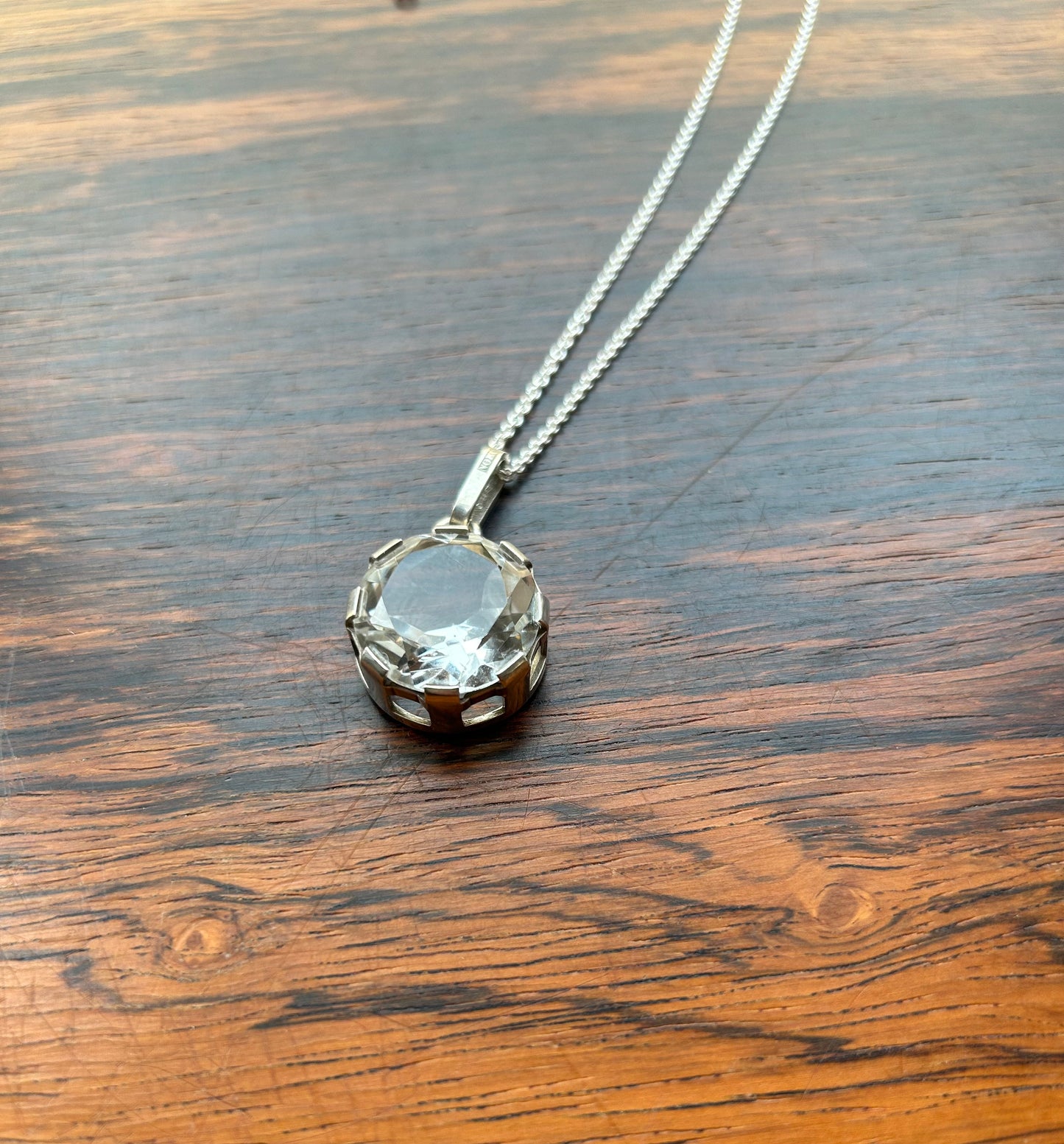 SIlver pendant with rock crystal  - Nordisk Kokusai
