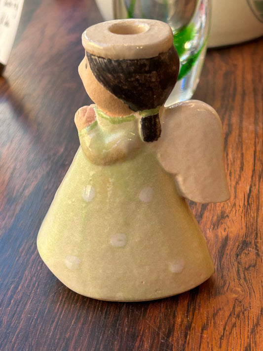 Lisa Larson - Adventsängel, ljusgrön med vita prickar