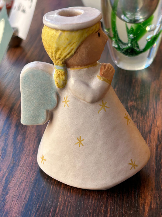 Lisa Larson - Adventsängel, vit med gula stjärnor