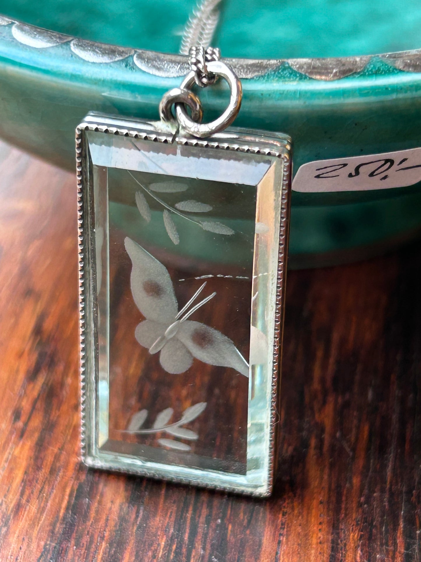 Glass pendant Butterfly motif