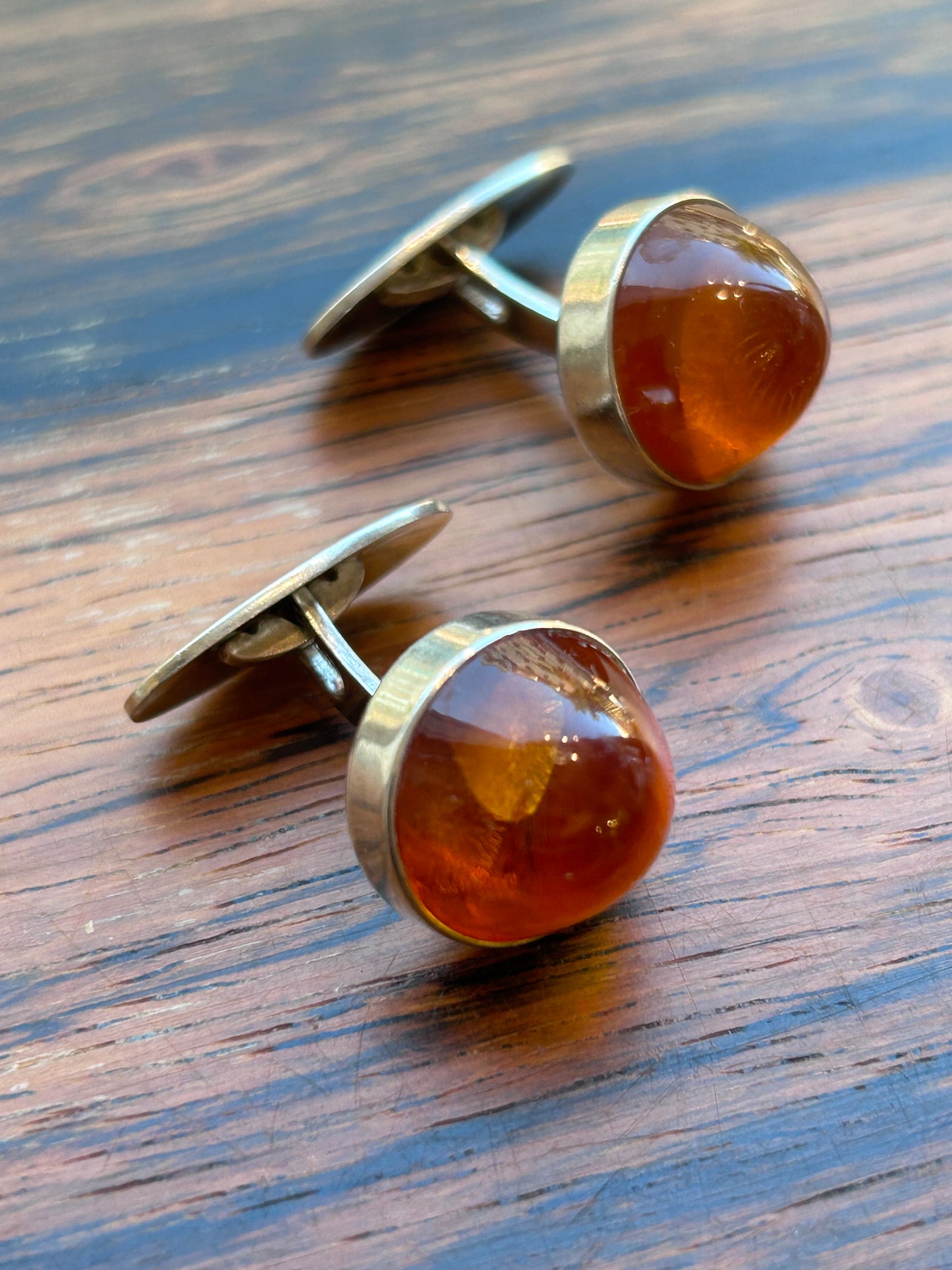 Cufflinks with amber - Fischland Schmuck - Germany