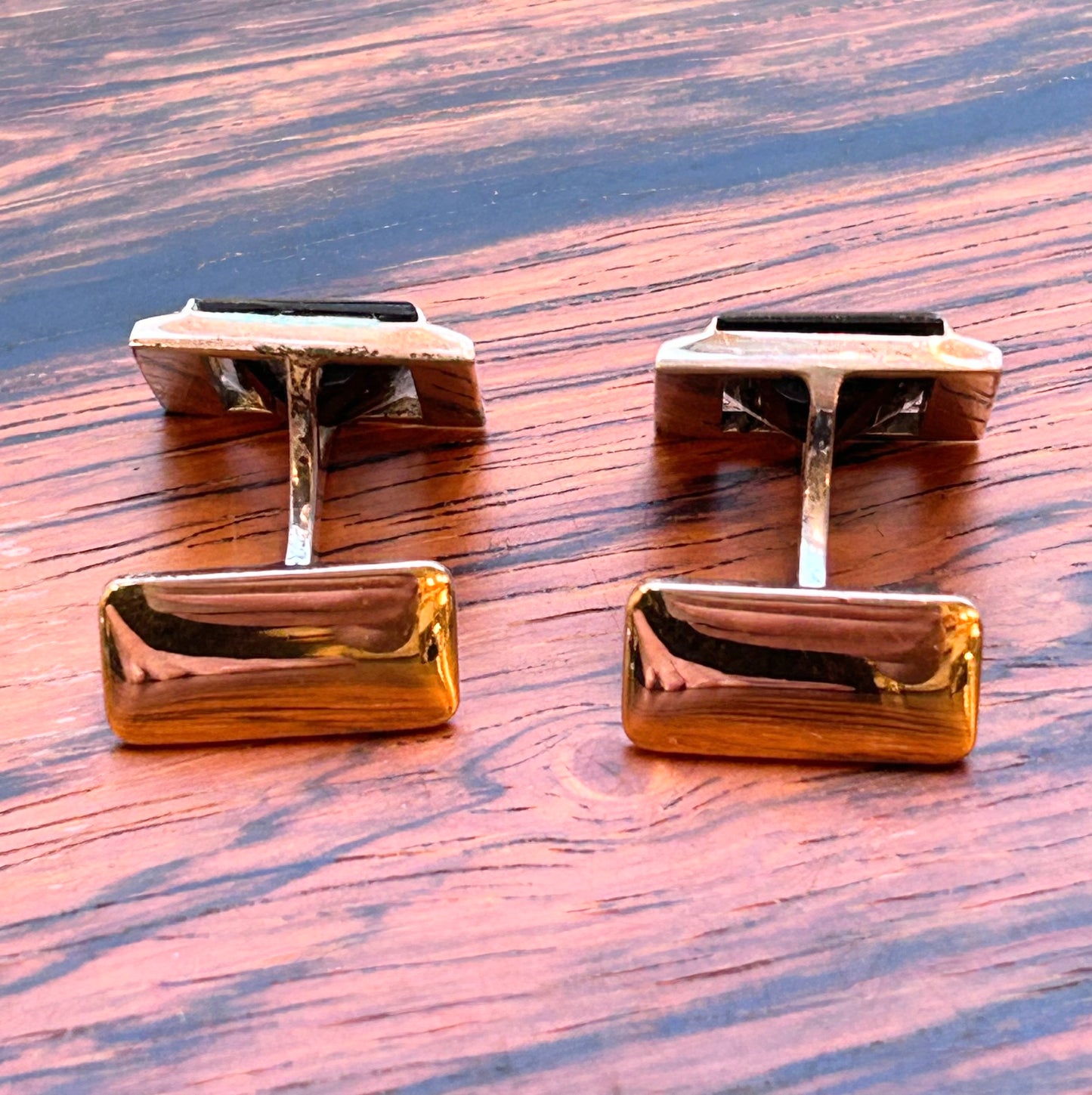 Silver Cufflinks with a star cut stone