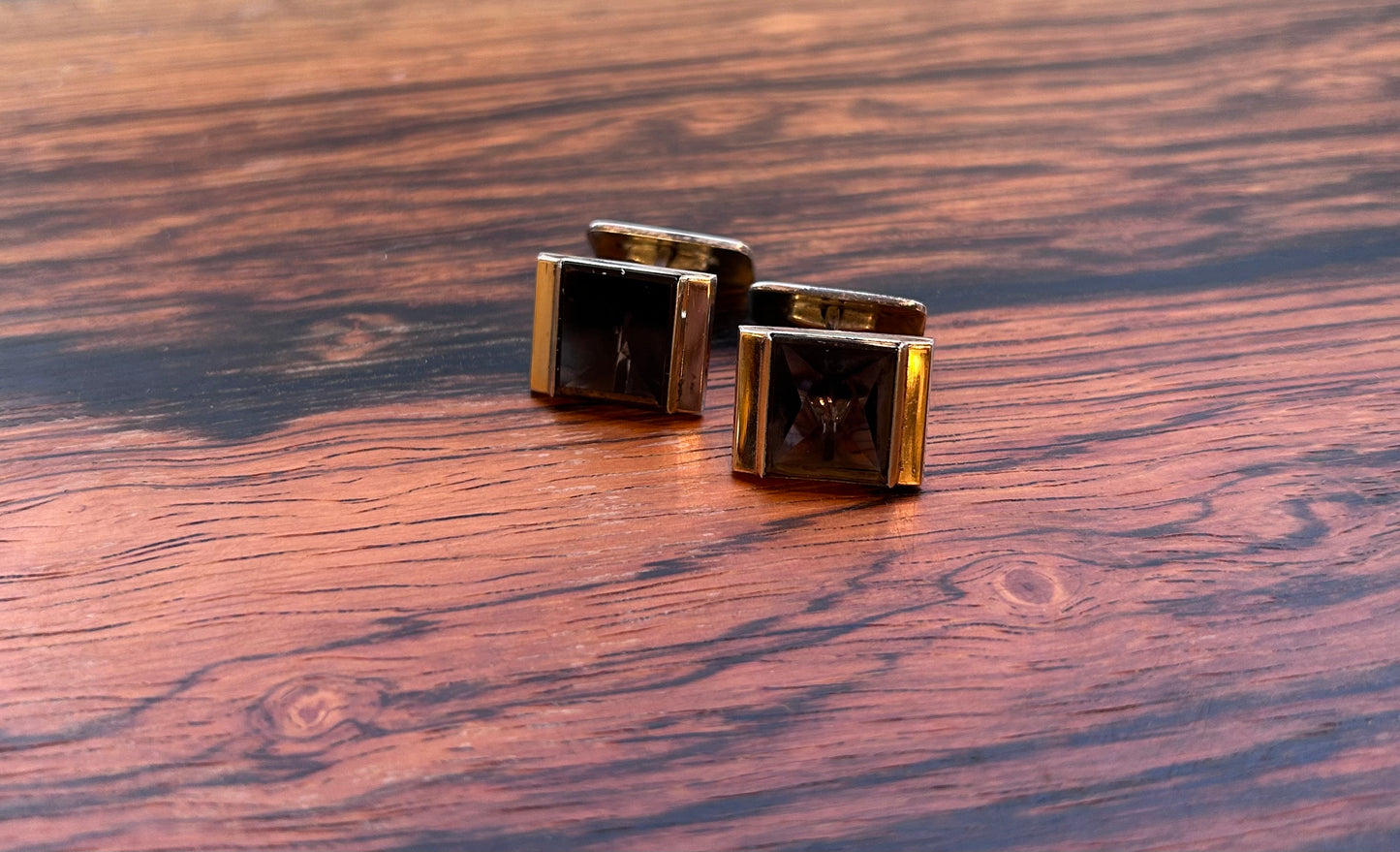 Silver Cufflinks with a star cut stone